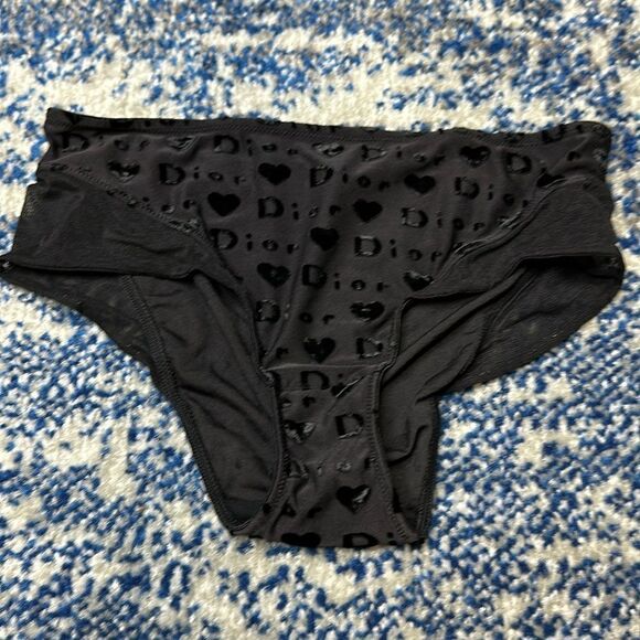 Vintage Christian Dior Silk Heart Velvet Embossed Panties small - Picture 1 of 7